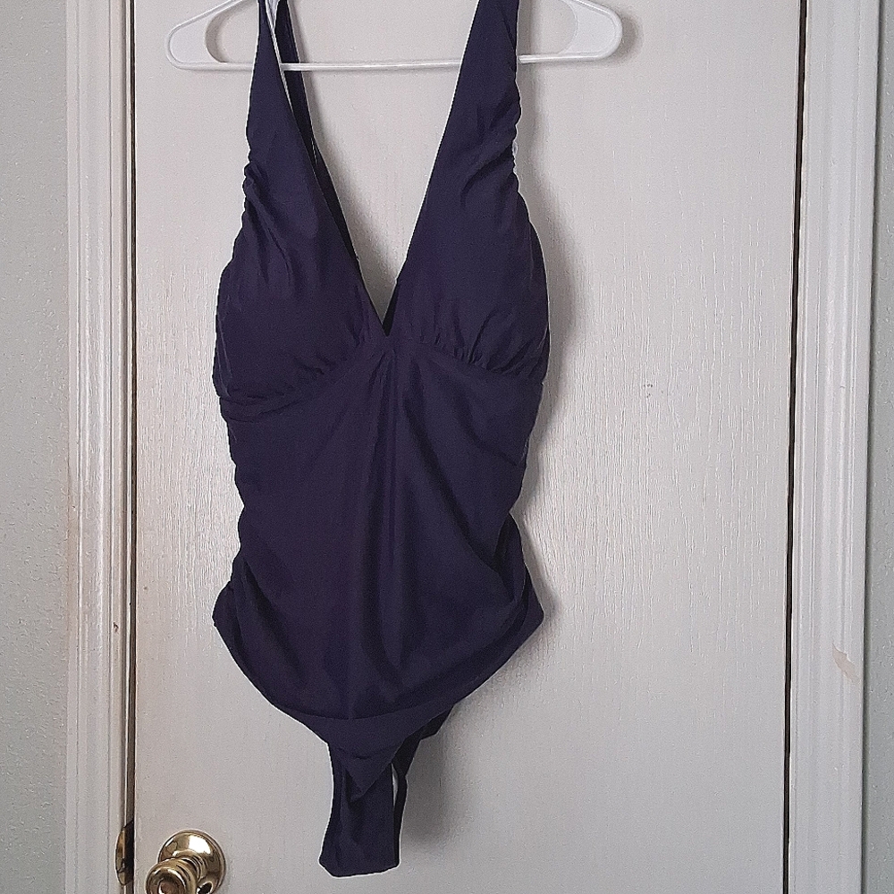 NWT You Di An Deep Ink Blue Purple-ish One Piece Swimsuit Sz 3XL